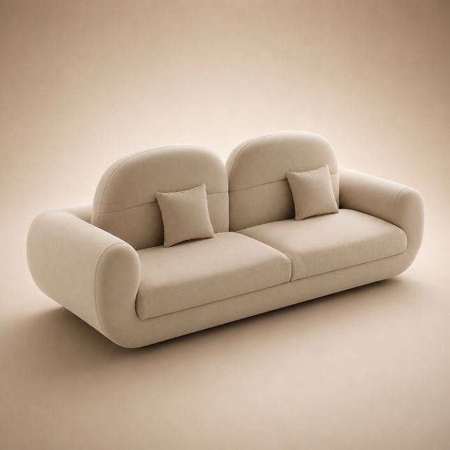 Bruges Luxury Modern Curved Sofa with Sculptural Rounded Design Customisable Designer Couch for Minimalist Interiors