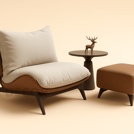 ARLO – Modern Nordic Lounge Chair with Ottoman | Designer Living Room Accent Recliner
