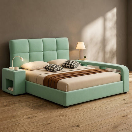 Slumber Edge Wabi-Sabi Curved Platform Bed – Japandi Modern Bedroom Bed