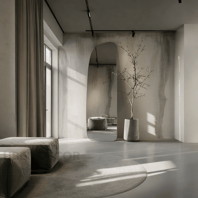 Oden Frameless HD Mirror – Large Full-Length Wall Mirror with Curved Silhouette