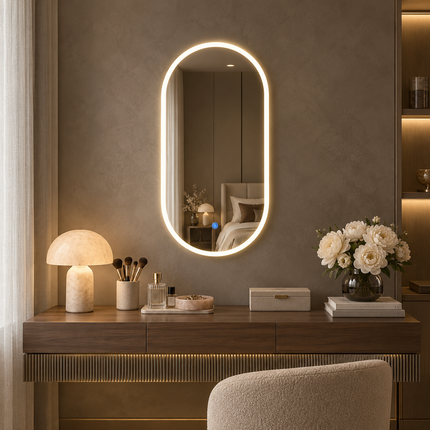 Liva Frameless LED Mirror with 3 Color Changing Lights Touch Sensor 45x24 Inch - Ready to Ship