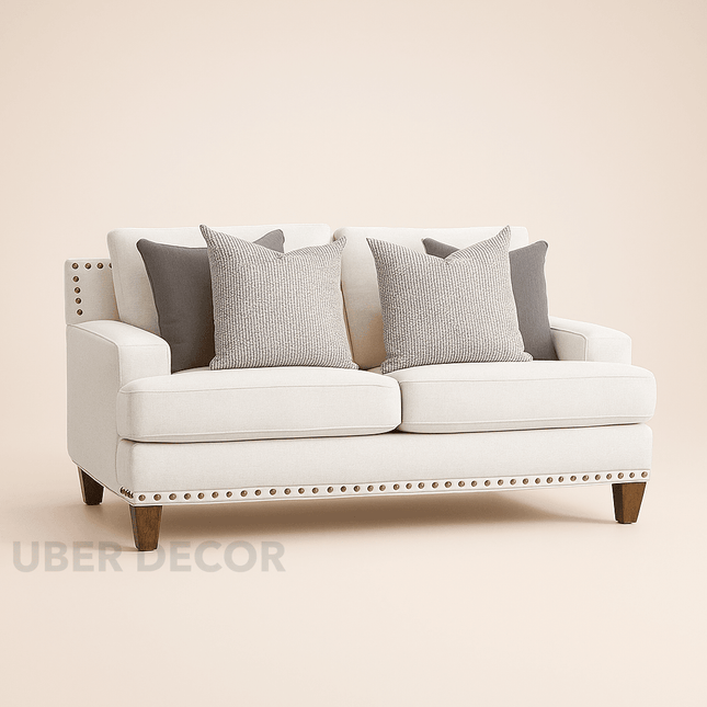 Cannes 65" Upholstered 2‑Seater Loveseat – Classic Accent Sofa for Elegant Living Spaces