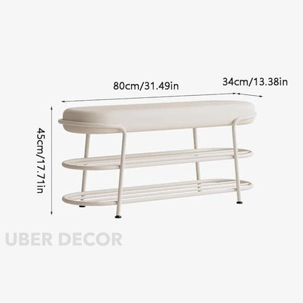 NordSleek Shoe Organizer Stool | Advanced Nordic Design for Entryway & Clothing Store | Multifunctional Furniture Piece