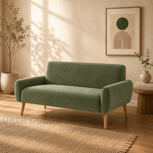 Viona 57" Loveseat- Mid Century Modern Upholstered 2 Seater Sofa for Living Room, Hotel or Bedroom