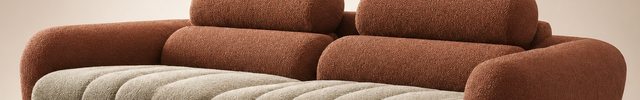 Milan Luxury Modern Sofa Dual Tone Channel Tufted Designer Couch with Curved Armrests Customisable Living Room Sofa