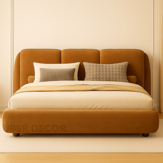 Dreamy Drift Wabi‑Sabi Curved Budget Bed – Modern Bedroom Staple