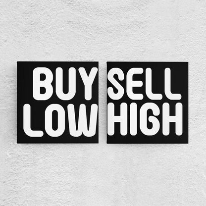 Buy Low Sell High Wall Art- Set of 2