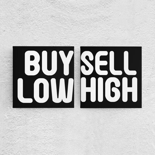 Buy Low Sell High Wall Art- Set of 2