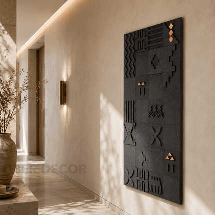Pattern Grid Afro Modern Wall Art – Tribal Geometric Wall Art for Living Room