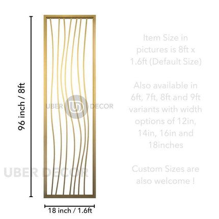 Wavy Minimalist Metal Room Partition Screen Room Divider - Custom Metal Partitions in Stainless Steel
