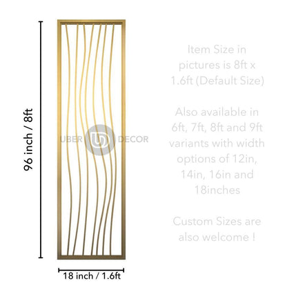 Wavy Minimalist Metal Room Partition Screen Room Divider - Custom Metal Partitions in Stainless Steel