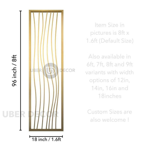 Wavy Minimalist Metal Room Partition Screen Room Divider - Custom Metal Partitions in Stainless Steel - Uber Decor