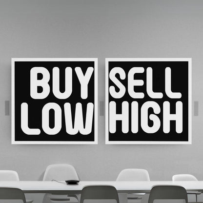 Buy Low Sell High Wall Art- Set of 2