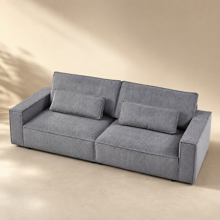 Lunesso Wabi-Sabi Modern 4-Seater Sofa - Japandi-Inspired Compact Couch for Living Room & Studio