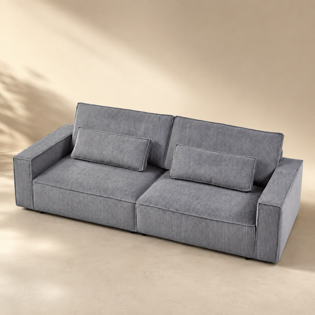 Lunesso Wabi-Sabi Modern 4-Seater Sofa - Japandi-Inspired Compact Couch for Living Room & Studio
