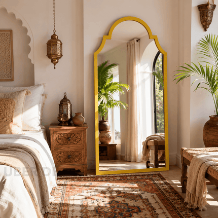 Rimal Moroccan Arch Full Length Floor Mirror – Standing Mirror for Hallway