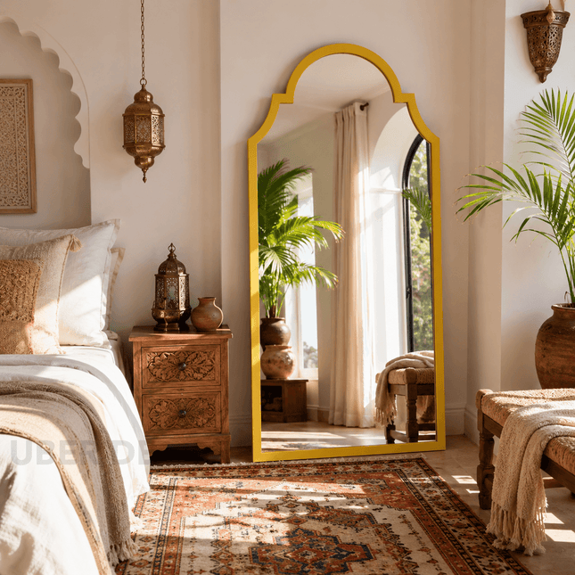 Rimal Moroccan Arch Full Length Floor Mirror – Standing Mirror for Hallway