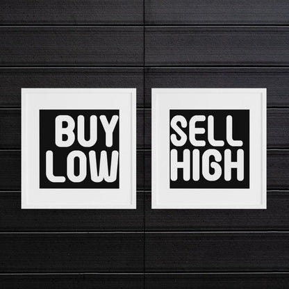 Buy Low Sell High Wall Art- Set of 2