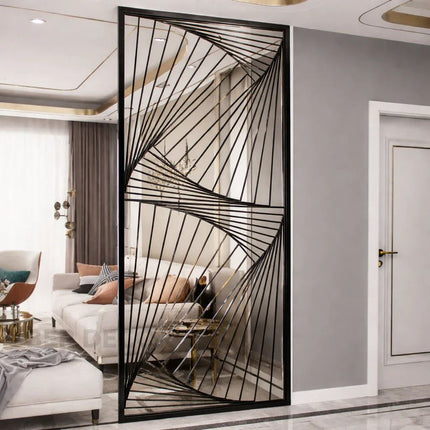 TENZA Stainless Steel Artistic Room Divider With Tensioned Line Design For Living Room Foyer And Contemporary Interior Spaces