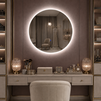 Pluma led mirror front-lit or backlit touch button frameless bathroom and vanity mirror