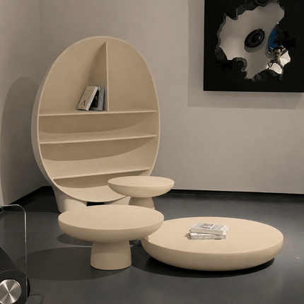 Cam Sculptural Modern European Coffee Table for Living Rooms