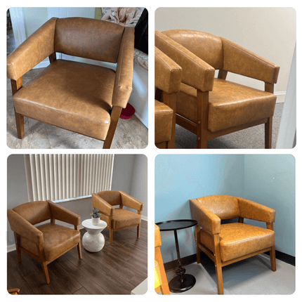 Irelis- Mid Century Upholstered Armchair with Tight Back, Seat Cushion and Solid Wood Legs