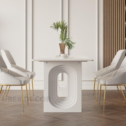 Welkin Home Rectangular Marble Top Dining Table Modern Mid-Century European Luxury Table for Dining Room Kitchen Dining Area & Formal Dining Hall