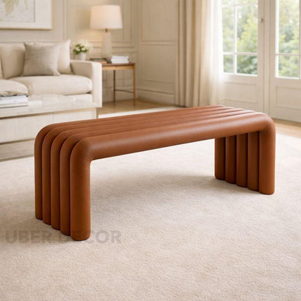 Nuvin Arc – Modern Nordic Bench with Sculptural Form | Minimalist Shoe Changing Stool for Entryways, Living Rooms, or Bedrooms