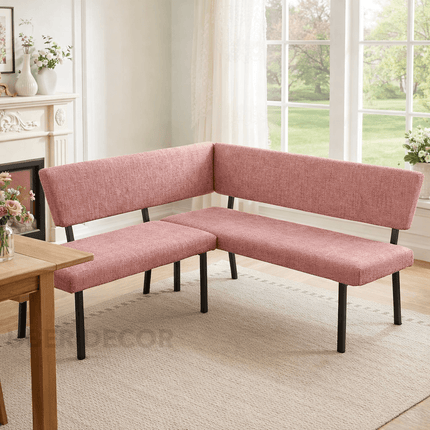 Indra Craft L Shaped Upholstered Corner Bench Contemporary Living Lounge Furniture