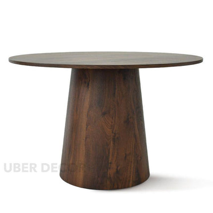 Haven Round Dining Table Contemporary Japandi Inspired Design Custom Made Minimalist Statement Piece for Modern Dining Rooms - Uber Decor
