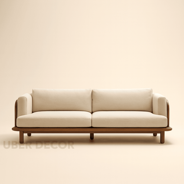 Kabul 3-Seater Modern Wooden Sofa Minimalist Luxury Couch for Living Room