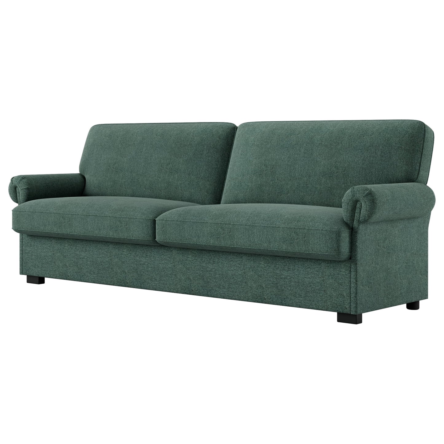 Santorini 71" Sofa- 3 Seater Linen Fabric Sofa with Upholstered Couch with Removable Cushion & Scrolled Armrest