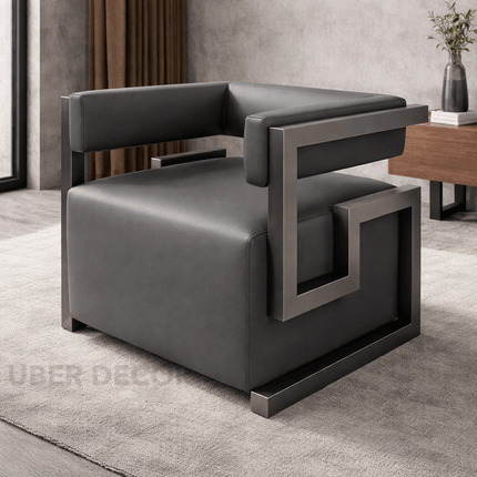 Aurora Luxe Accent Chair – Mid-Century Modern Glam Lounge Seating with Stainless Steel Frame for Living Room & Hotel Spaces