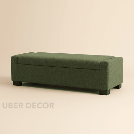 Marlow Rectangular Storage Bench with Hinged Lid for Modern Living Room & Bedroom Organizer for Seating, Footrest & Hidden Storage