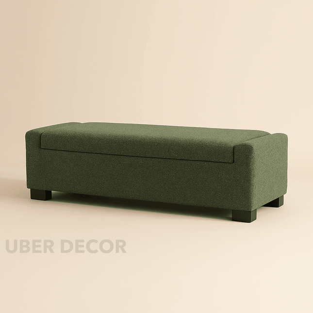 Marlow Rectangular Storage Bench with Hinged Lid for Modern Living Room & Bedroom Organizer for Seating, Footrest & Hidden Storage