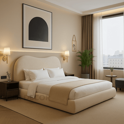 Drowse Curve Minimal Bed – Wabi-Sabi Modern Bedroom Essential
