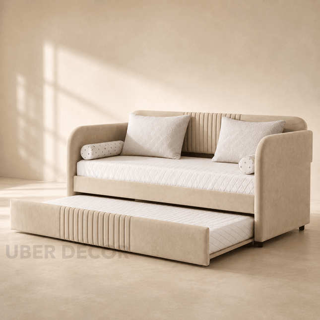 Merida Fluted Panel Convertible Daybed – Pull-Out Trundle Sleeper