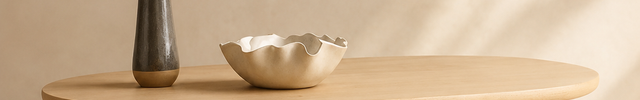 Magdalena Wabi-Sabi Sculptural Japandi Coffee Table – Organic Round Wooden Top Sphere & Arched Block Legs for Living Room