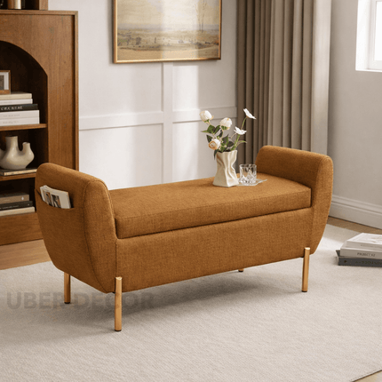 Avelyn Modern European-Inspired Flip Top Storage Bench – Minimalist Entryway & Bedroom Organizer with Luxe Design Appeal