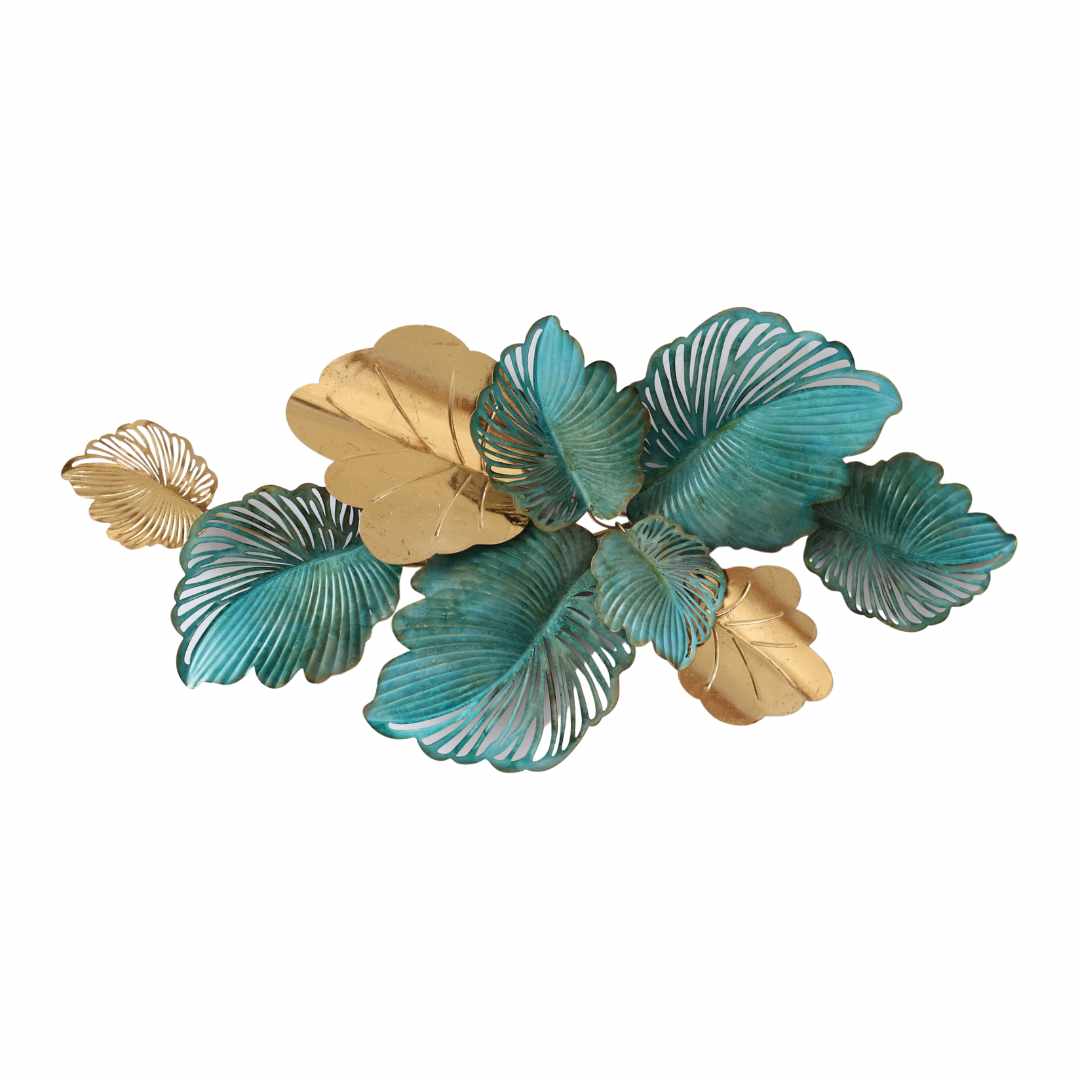 Green and Gold Foliage Metal Wall Hanging Metal Wall Art