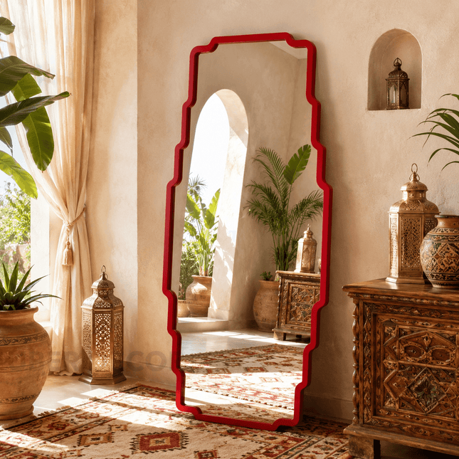 Bahira Moroccan Geometric Full Length Floor Mirror – Dressing Mirror
