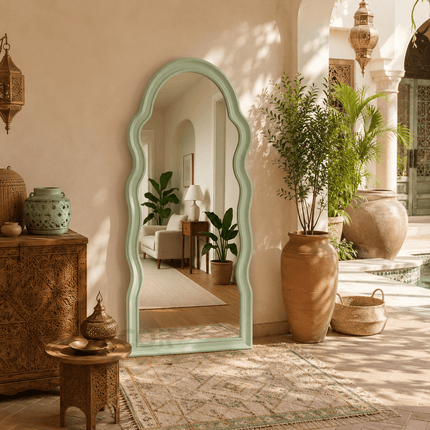 Farida Scalloped Arch Floor Mirror – Decorative Full Length Mirror
