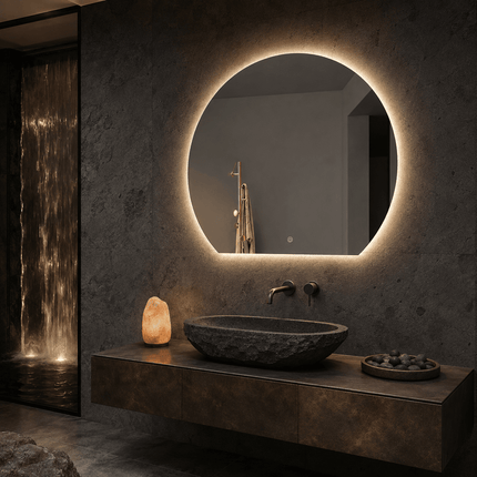 Daisy Round LED Vanity Mirror – Frameless Wall Hanging Mirror with Front Lit or Back Lit