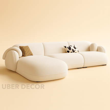 Turin Sofa with Chaise Modern Minimalist Luxury Sectional Sofa for Living Room