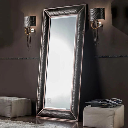 Hampton Regal Luxury Upholstered Leather Full-Length Bedroom Mirror- Luxury Mirror