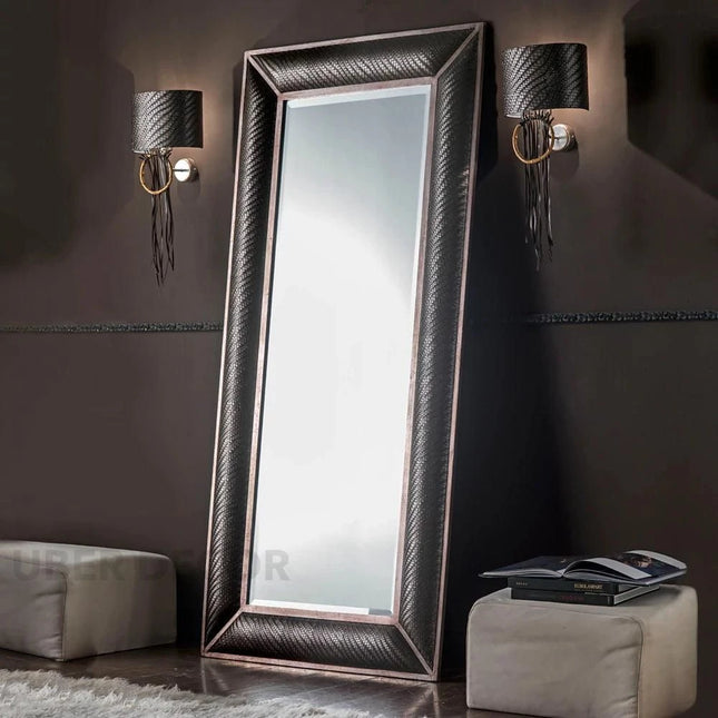 Hampton Regal Luxury Upholstered Leather Full-Length Bedroom Mirror- Luxury Mirror