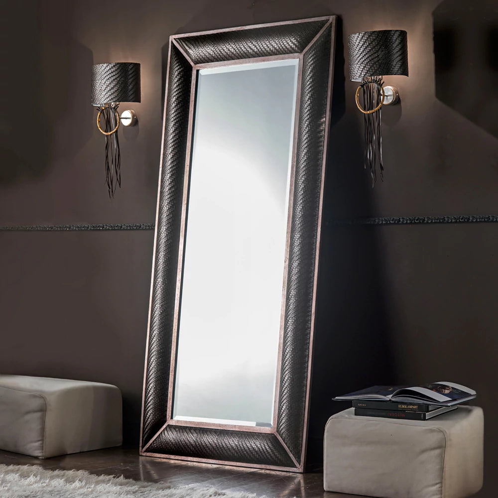 Hampton Regal Luxury Upholstered Leather Full-Length Bedroom Mirror