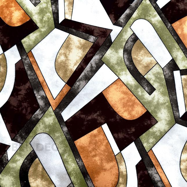 Istanbel Martar - Contemporary Geo Print Suede Upholstery Fabric- Modern Geo Abstract