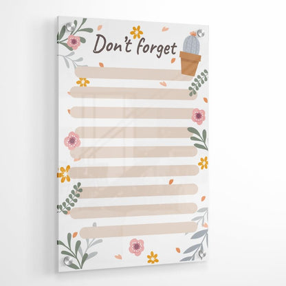 Don't Forget Reminder Board- Printed Acrylic Glass Wall Planner