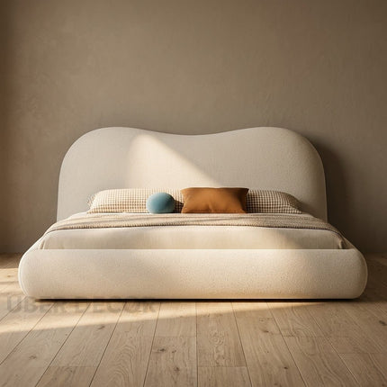 Drowse Curve Minimal Bed – Wabi-Sabi Japandi Platform Bed for Modern Bedrooms